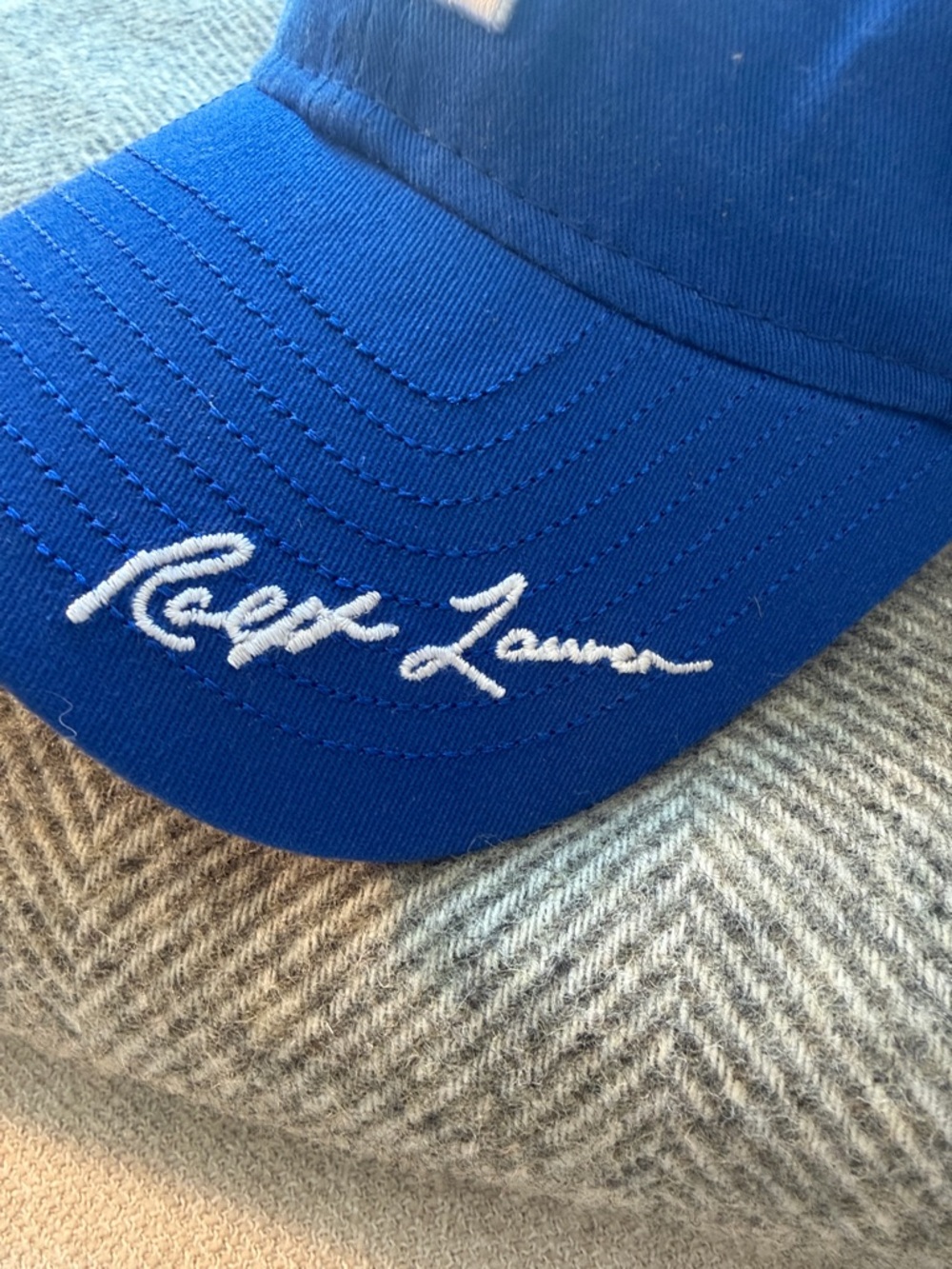 Ralph Lauren Royal Blue LA Baseball Cap with White Embroidery - Picture 2 of 6